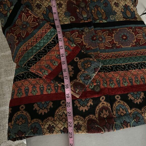 Vintage Studio Works Colorful Tapestry Floral Jacket Women's Size Medium - Picture 8 of 11